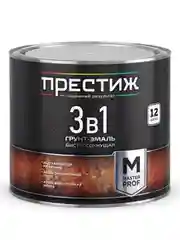 Грунт-эмаль по ржавчине 3 в 1 Престиж М, полуматовая, 1,9 кг, красная
