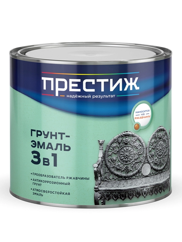 Грунт ГФ-021 антикоррозионный по металлу Престиж, матовый, 6 кг, серый