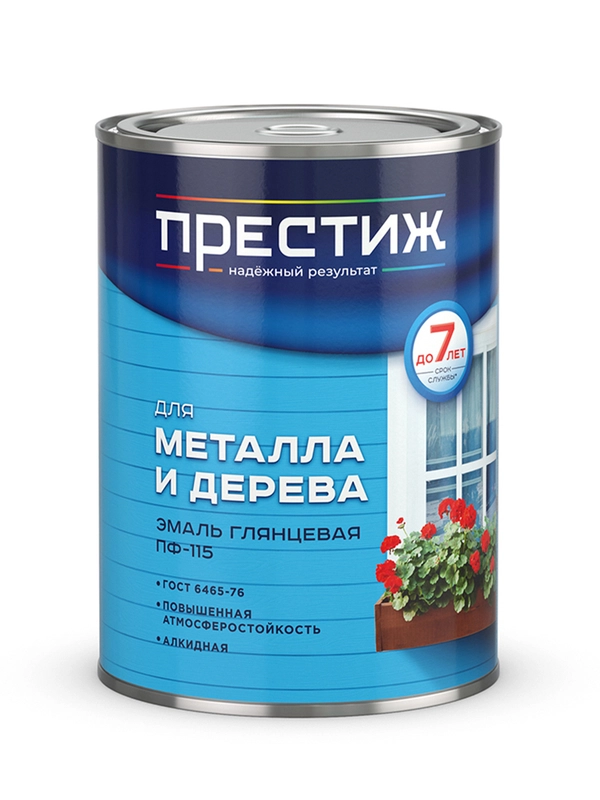 Эмаль быстросохнущая для дерева и металла Престиж, акриловая, матовая, 0,9 кг, белая