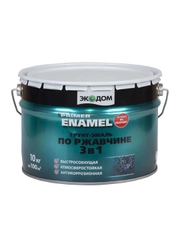 Грунт-эмаль по ржавчине Экодом 3 в 1, полуматовая, 10 кг, коричневая