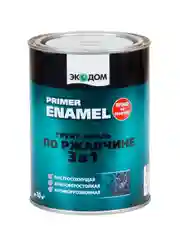 Грунт-эмаль по ржавчине Экодом 3 в 1, полуматовая, 0,9 кг, коричневая