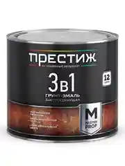Грунт-эмаль по ржавчине 3 в 1 Престиж М, полуматовая, 1,9 кг, черная