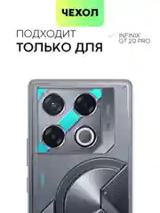 Прозрачный чехол для Infinix GT 20 Pro противоударный BROSCORP с защитой камер и усиленными углами