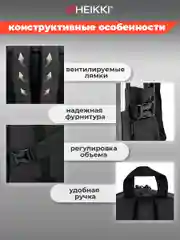 Рюкзак Heikki Blocks, 272563, мужской, женский, подростку, школьный, городской, 2 отдела