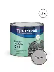 Грунт-эмаль по ржавчине Престиж 3 в 1, полуглянцевая, 1,9 кг, серая