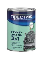 Грунт-эмаль по ржавчине Престиж 3 в 1, полуглянцевая, 0,9 кг, зеленая