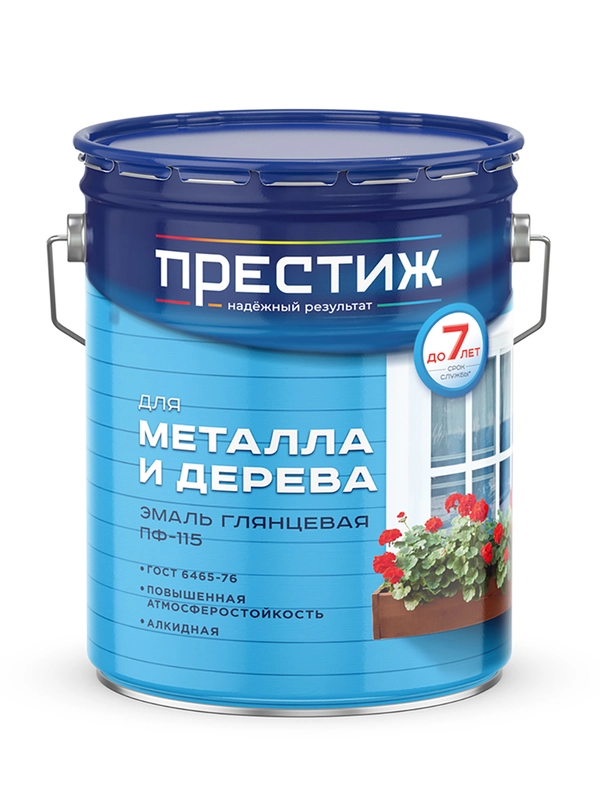 Эмаль ПФ-115 для металла и дерева Престиж, алкидная, глянцевая, 0,9 кг, зеленое яблоко