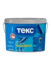 Краска фасадная Текс Профи, глубокоматовая, база A, белая, 9 л