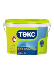 Краска для потолков латексная, Текс, глубокоматовая, белая, 3 кг