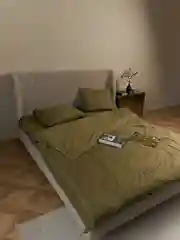 Оливковый комплект постельного белья Luxury, 1,5-спальный, микрофибра, премиум