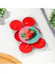 Красный набор свечей чайных ароматических, 6 шт