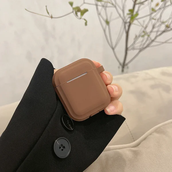 Коричневый силиконовый чехол для наушников AirPods Pro, AirPods Pro 2, AirPods 3