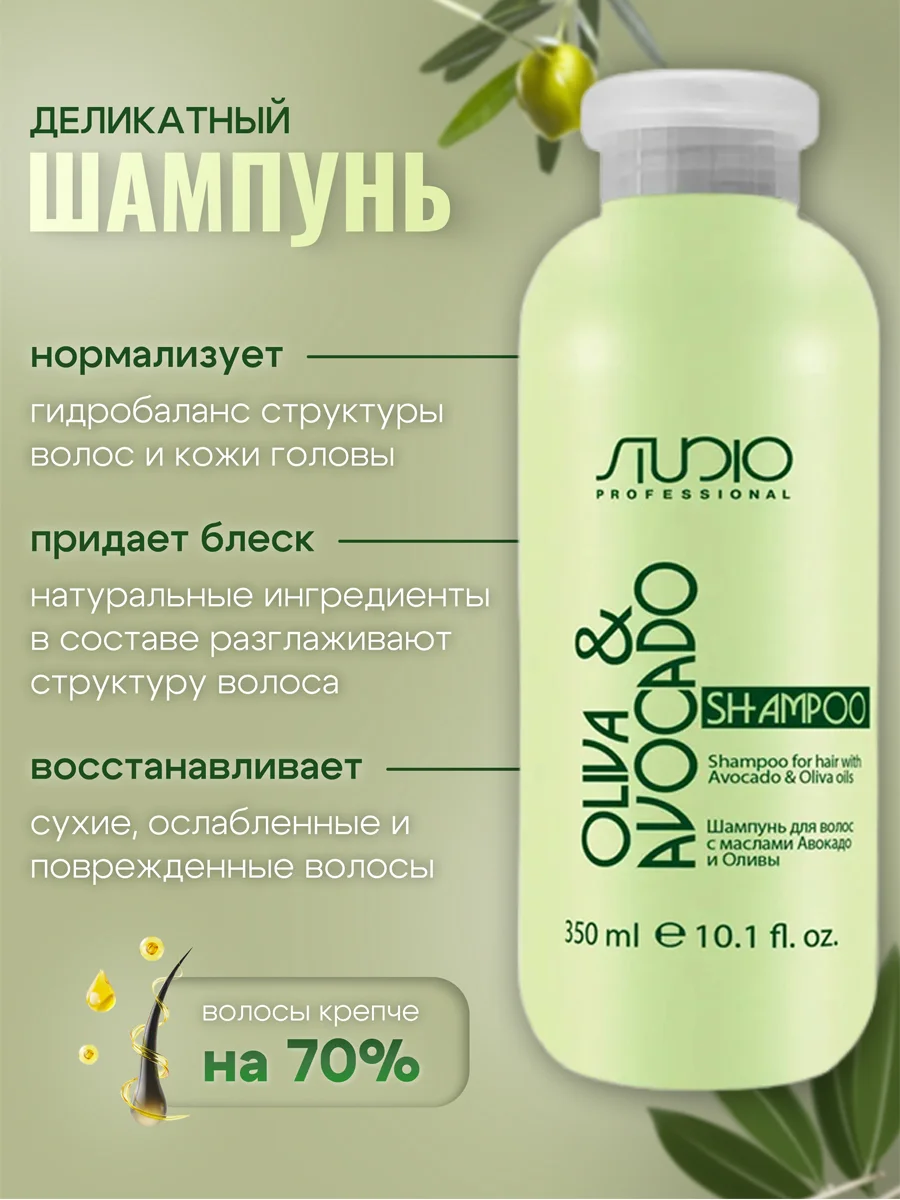 Набор для волос Шампунь и Бальзам "С маслами Авокадо и Оливы", 350 мл. + 350 мл. Kapous