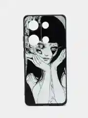 Белый чехол Xiaomi Redmi Note 13 Pro 4G / Poco M6 Pro 4G с принтом с рисунком Нот 13 Про 4 Джи
