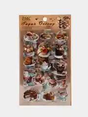 Кремовый наклейки набор более 100 шт. кофе кексы еда