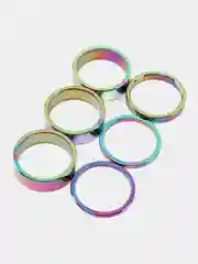 Проставочные кольца руля велосипеда B&M(Oil Slick), стандарт 1-1/8х2 мм,алюминиевые,6 штук
