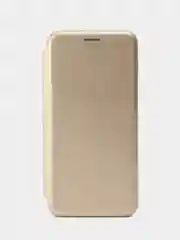 Золотой чехол-книжка для Samsung Galaxy A22 4G, M32 с визитницей / отделом для карточки