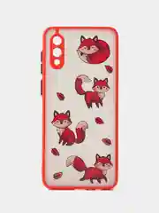 Красный чехол пластиковый для Samsung A02, A02S, A12, A50, A51 4G матовый с цветным 3D принтом