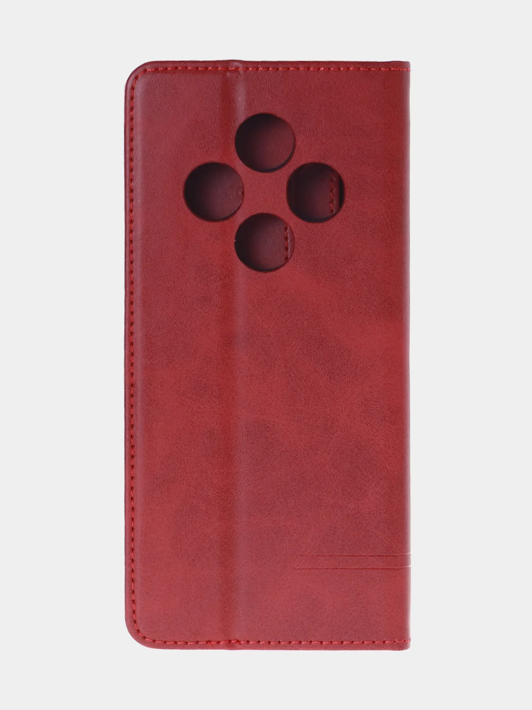Красный чехол-книжка для Redmi 14C (4G) / Poco C75 из высококачественной искусственной кожи