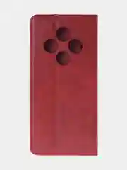 Красный чехол-книжка для Redmi 14C (4G) / Poco C75 из высококачественной искусственной кожи