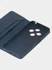 Синий чехол-книжка для Redmi 14C (4G) / Poco C75 из высококачественной искусственной кожи