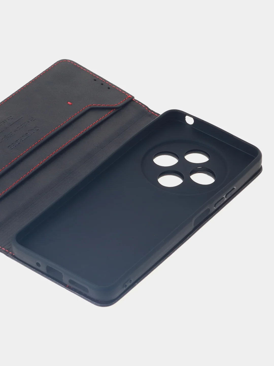 Черный чехол-книжка для Redmi 14C (4G) / Poco C75 из высококачественной искусственной кожи
