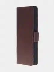 Терракотовый чехол-книжка для Redmi 14C (4G) / Poco C75 из высококачественной искусственной кожи