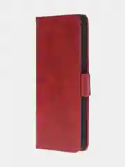 Алый чехол-книжка для Redmi 14C (4G) / Poco C75 из высококачественной искусственной кожи