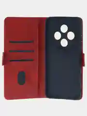 Алый чехол-книжка для Redmi 14C (4G) / Poco C75 из высококачественной искусственной кожи