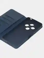 Темно-синий чехол-книжка для Redmi 14C (4G) / Poco C75 из высококачественной искусственной кожи