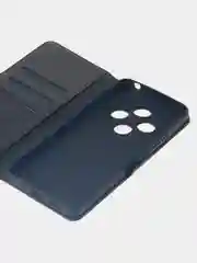 Угольный чехол-книжка для Redmi 14C (4G) / Poco C75 из высококачественной искусственной кожи