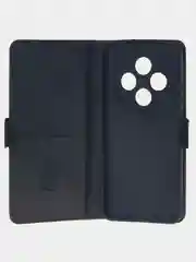 Угольный чехол-книжка для Redmi 14C (4G) / Poco C75 из высококачественной искусственной кожи