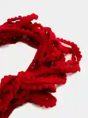 Вишнёвый тесьма декоративная с помпонами для рукоделия, 8 метров