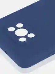 Синий чехол для Xiaomi Poco X3 NFC/X3 Pro силиконовый ROSCO матовый/прозрачный с защитой камер