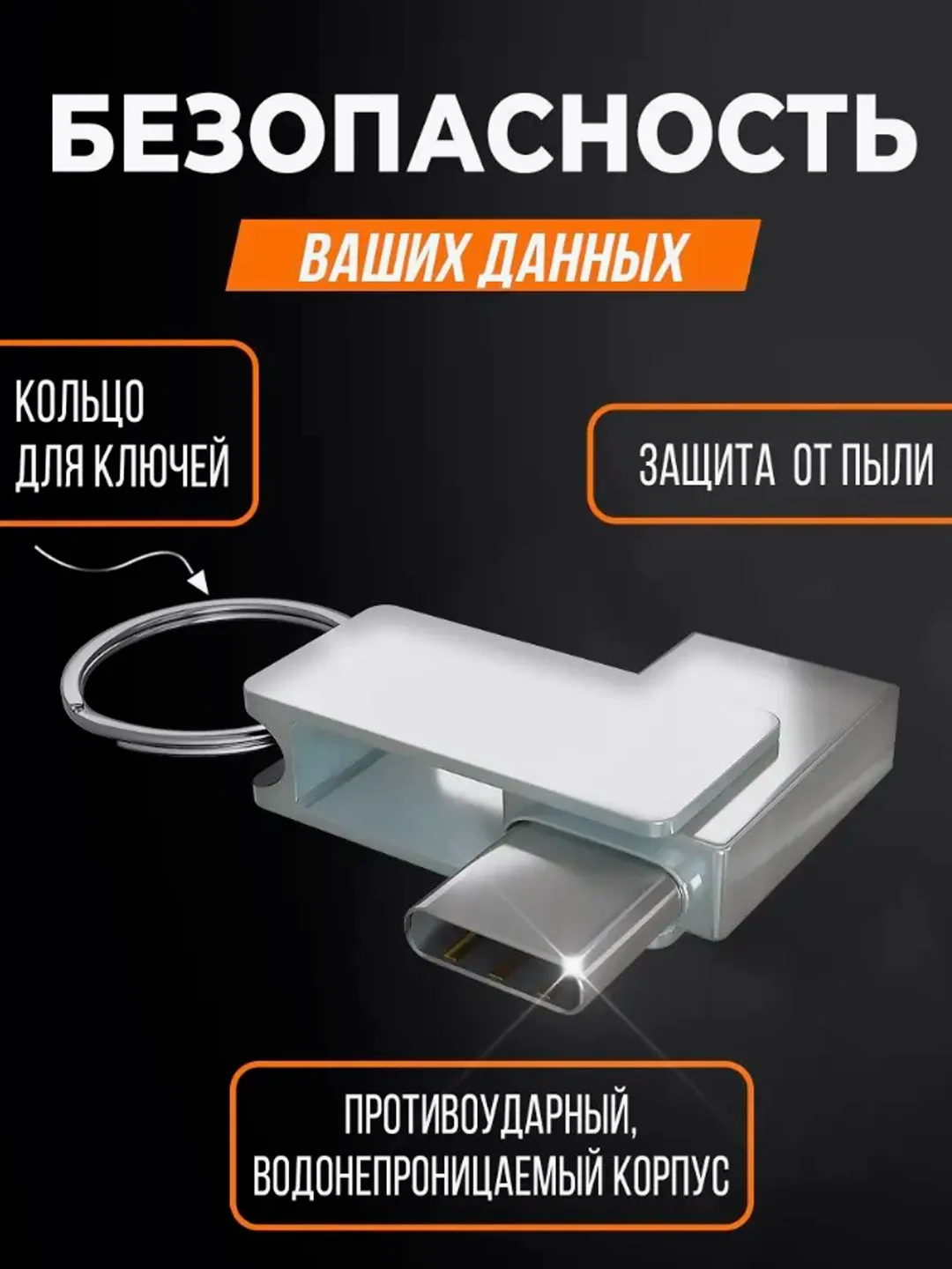 Флеш накопитель для телефона и ноутбука двухсторонняя