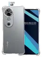 Прозрачный чехол для Vivo V40 противоударный силиконовый ROSCO прозрачный с защитой камер, углов