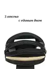 Угольный сумка через плечо женская, круглая, 3 отсека, 3 дизайна