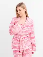 Коралловый меланж женский домашний костюм двойка