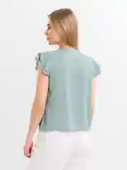 Мятный женская летняя блузка с коротким рукавом