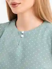 Мятный женская летняя блузка с коротким рукавом