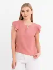 Пастельно-коралловый женская летняя блузка с коротким рукавом