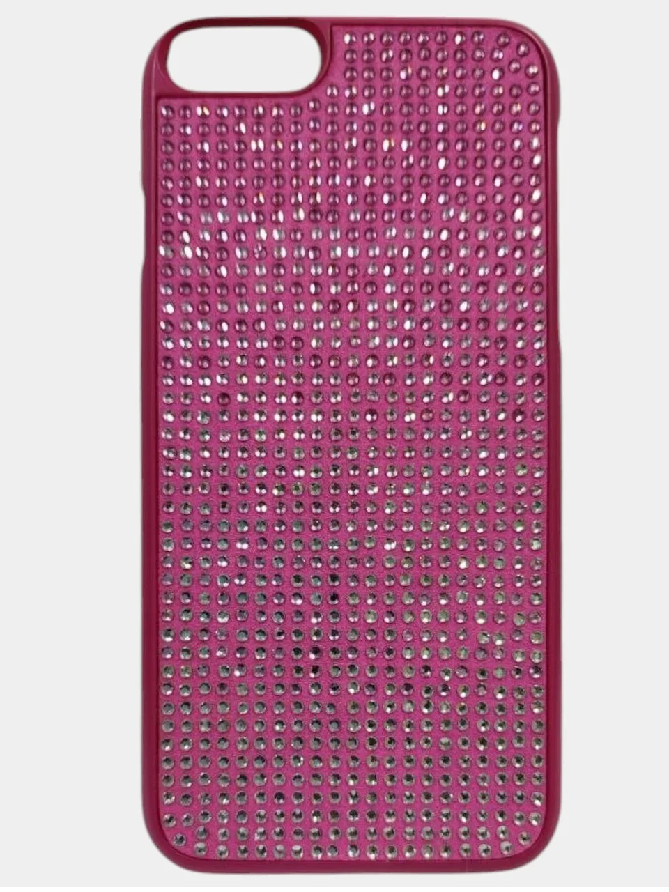 Тёмно-розовый чехол силиконовый со стразами для iPhone 6/6s