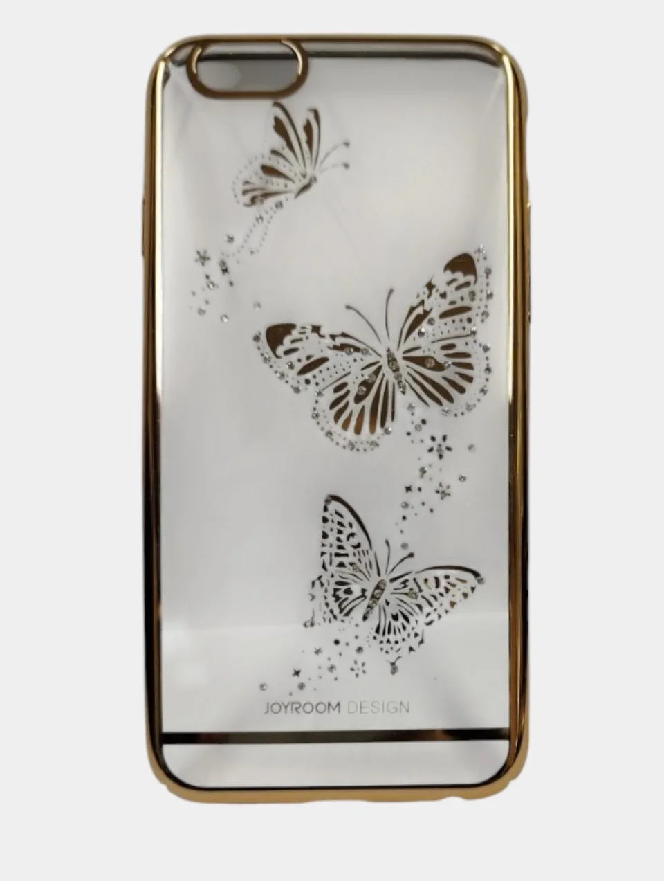 Золотой чехол силиконовый со стразами для iPhone 6/6s