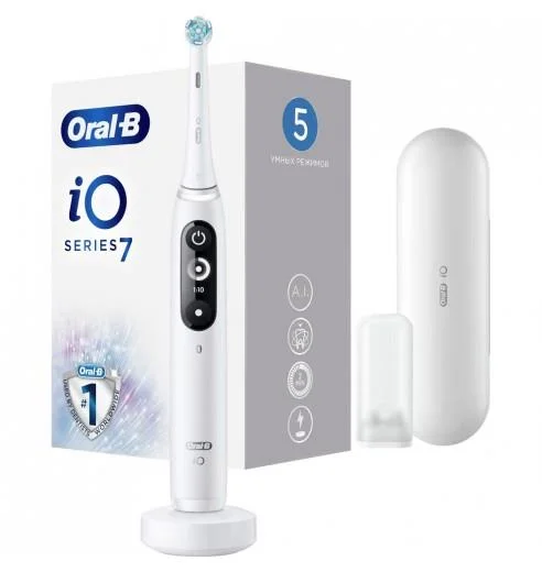 Электрическая зубная щетка IO7 WHITE ALABASTER ORAL-B