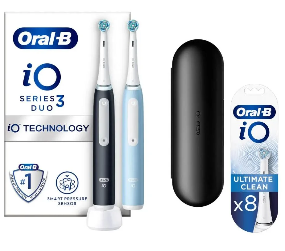Электрическая зубная щетка IO3 DUO MATT BLACK + ICE BLUE ORAL-B