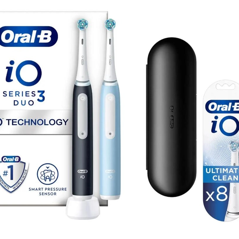 Электрическая зубная щетка IO3 DUO MATT BLACK + ICE BLUE ORAL-B