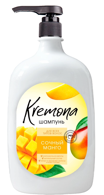 Шампунь  KREMONA  СОЧНЫЙ МАНГО  дозатор, 1 л