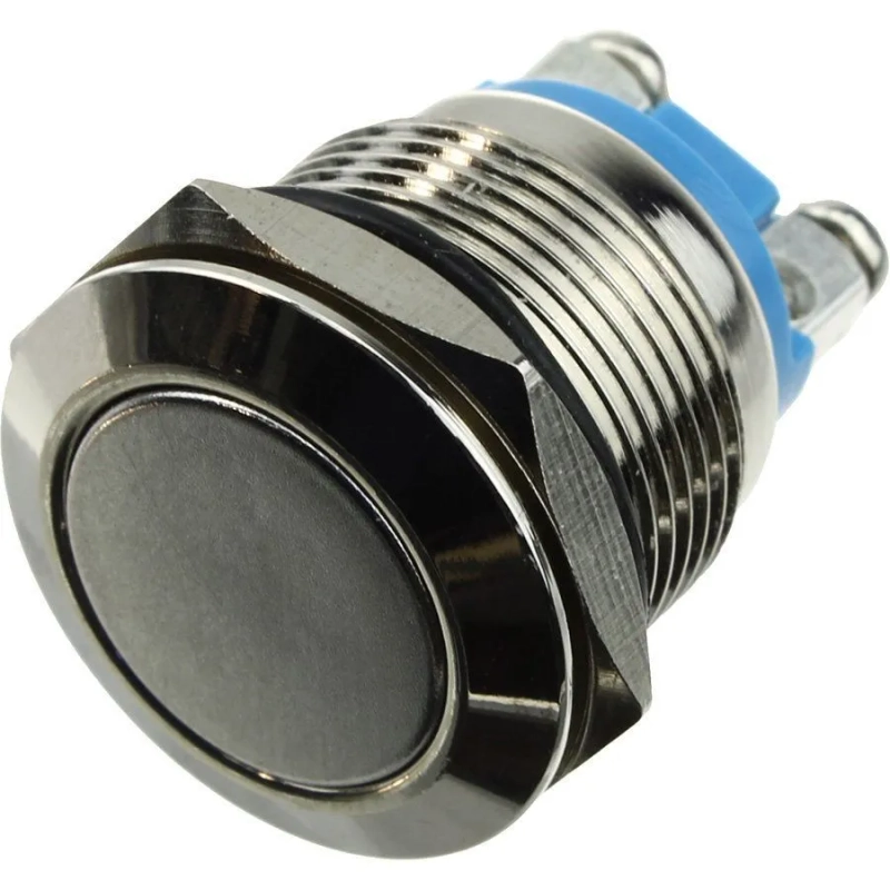 Кнопка антивандальная PBS-28B D-19mm OFF-(ON) (метал.) без фиксации d19mm 2A/250VAC 2pin