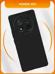 Черный чехол на Honor X9c/X60 Pro / Хонор X9x/X60 Про черный, с принтом, защита камеры