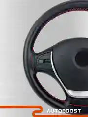 Красный оплетка чехол на руль автомобиля, кожаная, со шнуровкой  / автомобильная оплетка, 38 см